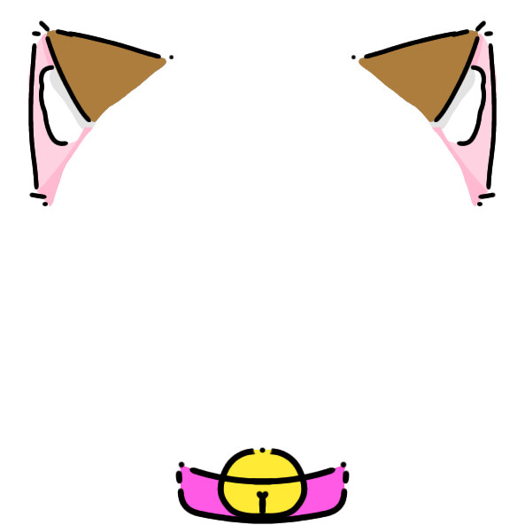 magneta collar dark orange cat ears Decoration